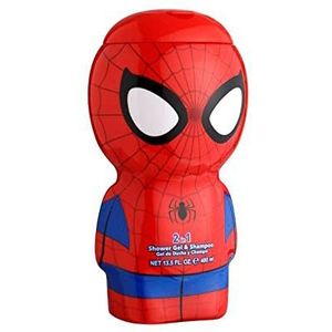 Air-Val International Spiderman Douchegel & Shampoo - 3D-figuur met leuke geur, voor kinderen en volwassenen (400 ml)