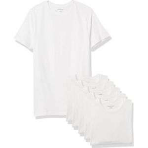 Amazon Essentials Heren Onderhemd met ronde hals, 6-Pack, Wit, XS