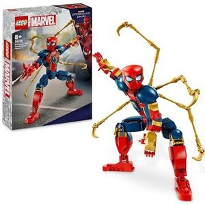 LEGO Marvel Iron Spider-Man bouwfiguur, Superheld Bouwpakket voor Kinderen, Verstelbaar Speelgoed met Pantser, Rollenspel Cadeau voor Jongens en Meisjes 76298