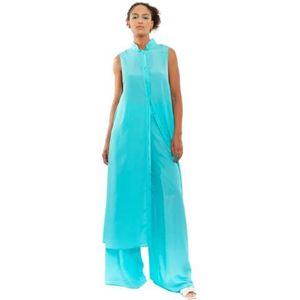 CHAOUICHE Flux Maxivest-vest, turquoise, klein, Turkoois Blauw, S