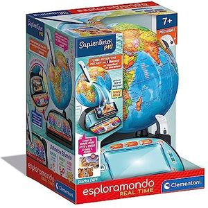 Clementoni - 16446 Sapientino Più - real-time Explorer - interactieve sprekende wereldbol, wereldbol kinderen, educatief spel 6 jaar, elektronisch spreken, Bluetooth-pen, speciale app, met batterijen