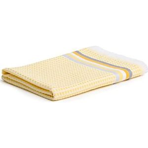 möve Summer Piquée handdoek 50 x 100 cm van 100% katoen, Snow/Yellow