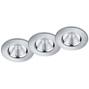 Trio Leuchten LED inbouwlampen set van 3 Zagros 650710306, metaal chroom, incl. 3x 5,5 Watt LED