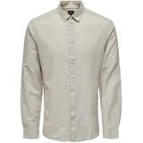 ONLY & SONS Heren Onscaiden Life Ls Solid Linen Shirt Noos Shirt, Chinchilla, XL