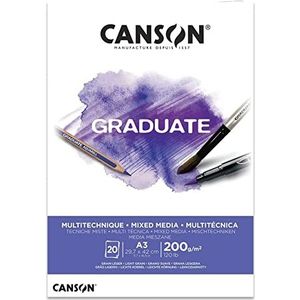 Canson Graduate Mix halfblok, A3, 20 vellen, fijn, 200 g, wit