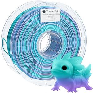 Cookiecad Zeemeermin (Paars->Blauw->Groene Regenboog Overgang) PLA 3D Printer Filament 1.75mm 1kg