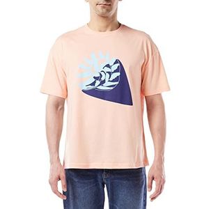 Dagi Heren Linnen T-shirt, Salmon, XL, roze (salmon), XL