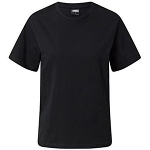 Urban Classics Dames T-shirt gemaakt van gerecycled materiaal in 2 kleuren verkrijgbaar, Ladies Recycled Cotton Boxy Tee, maten XS - 5XL, zwart, L