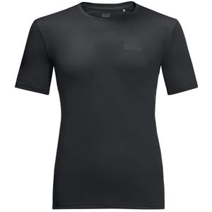 Jack Wolfskin Heren Tech T M T-shirt met korte mouwen, zwart, L, Zwart, L