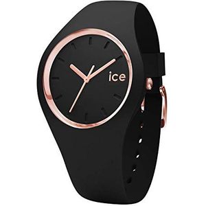 Ice-Watch ICE glam Black Rose-Gold dameshorloge met siliconen band - 000979 (Small)