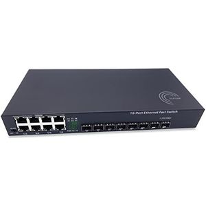 Elfcam® - Gigabit Ethernet Switch met 8 SFP-poorten en 8 Ethernet-poorten 10/100/1000 Mbps, Plug & Play, niet beheerd, robuust metaal (8 SFP-poorten)