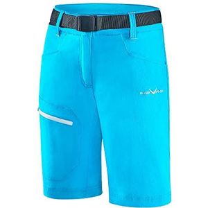 Black Crevice Trekkingshorts voor dames, korte wandelshorts voor dames, outdoorshorts, waterafstotend en sneldrogend, duurzame en ademende wandelshorts met zakken, Hawaiian Ocean/White, 36