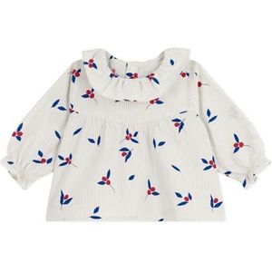 Petit Bateau Babyblouse van katoenen popeline, lange mouwen, bessenprint, Co2/Multico, 3 Maanden