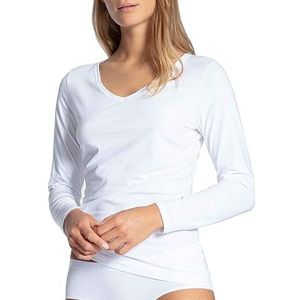 CALIDA Dames Natural Joy Top lange mouwen ondergoed, wit, 48/50 NL