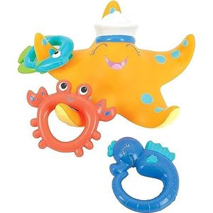Nuby - Badspeelgoed Zeester met 3 Ringen - Waterspeelgoed voor baby en kinderen - Veilig Badspeelgoed voor Peuters - 18+ maanden