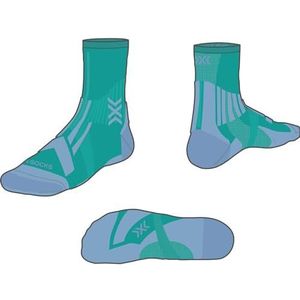 X-Socks® TRAILRUN PERFORM CREW, LAKE GROEN/SUNSET BLAUW, 45-47