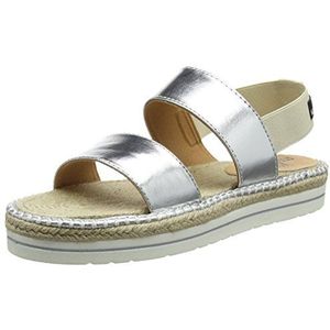Love Moschino dames riempje sandalen, geel zilver, 37 EU