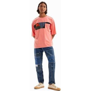 Desigual Ts_Lucas T-shirt voor heren, oranje, S