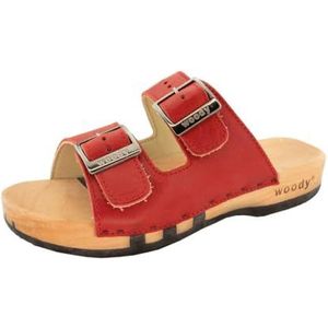 Woody Dames Maxima houten schoen, rood, 36 EU, rood, 36 EU