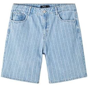 NAME IT Jongens NLMPINIZZA DNM DAD Shorts, Light Blue Denim/Stripes: Pinstripes, 164, Light Blue Denim/Stripes: pinstripes, 164 cm