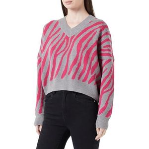 OCY Dames gebreide trui 12419546-OC01, grijs roze, XL/XXL, grijs/roze, XL/XXL