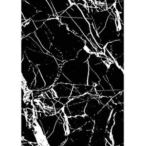 Homemania Bedrukt tapijt Color Marble 3, opdruk, wit, zwart, van micro-polyamide 80 x 200 cm