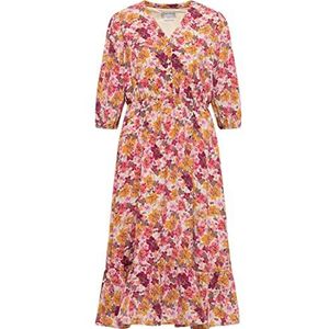 SIDONA Dames midi-jurk met bloemenprint 10523350-SI01, wolwit meerkleurig, XL, Midi-jurk met bloemenprint, XL