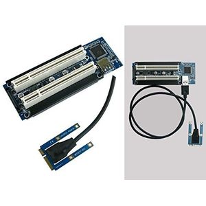 KALEA-INFORMATIQUE Riser Uitbreidingsadapter voor Mini PCIe-poort naar 2 PCI-poorten, met 1 m snoer.