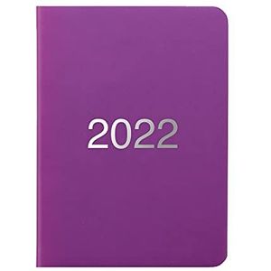 Letts Dazzle A6 week om 2022 dagboek te bekijken - paars