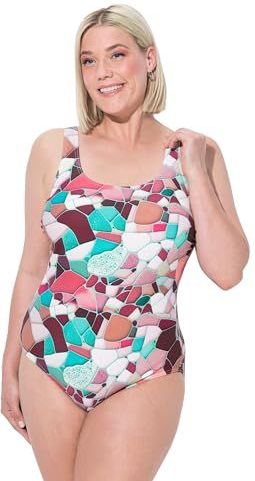 Ulla Popken - Badpak - Jade Groen - Soft Cup - All-over Patroon