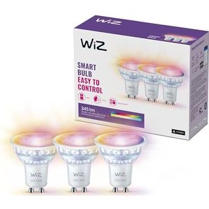 WiZ GU10 Smart LED Glas Lamp - 50W GU10 Vervanging, Klassieke Stijl met 16 Miljoen Kleuren + Witte Tinten, Wi-Fi/Bluetooth, Stem/App Bediening, Werkt met Google Home, Alexa en HomeKit