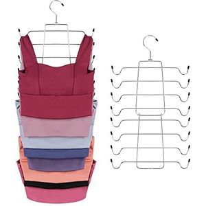 ZEDODIER Set van 2 tanktophangers, ruimtebesparende beha-hangers, antislip hangende sportbeha-houder, kastorganisatoren en opslag voor hemdjes, tanktops, bh's, stropdassen, zwempakken, strappy jurk,