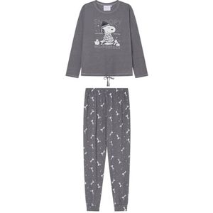 Women'secret Snoopy Collection Pyjama voor dames, lang, grijs, maat L