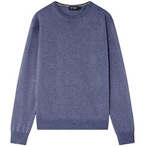 Hackett London Wol Cash Mix Crew Jumper voor heren, Blauw (zilvervisachtig 5qj), M