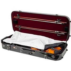 Crossrock Glasvezel dubbele koffer voor twee full-size violen met TSA-slot-zwart (CRF2020DVBK)