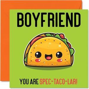 Verjaardagskaarten voor vriend - Spec-Taco-lar - Grappige gelukkige verjaardagskaart voor vriend van vriendin, partnerverjaardagscadeaus, 145 mm x 145 mm grap-wenskaarten voor mannen hem