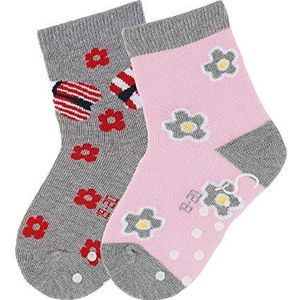Sterntaler ABS-sokjes, dubbelpak, bloemen/lieveheersbeestmotief