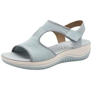 Jana Coshy damessandalen, plat met klittenbandsluiting, comfortabel, sky, 36 EU