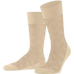 FALKE Mighty Nest herensokken, ademend, temperatuurregulerend, geurremmend, katoen, wol, patroon, 1 paar, beige (Biscotti 4104), 39-40 EU