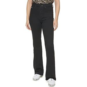 DKNY Boreum High Rise Flare Jeans voor dames, Rince Black, 28
