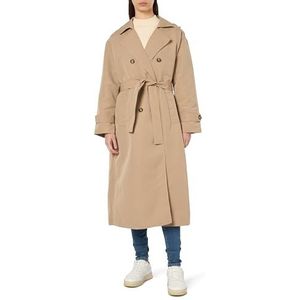 VERO MODA Vmchloe Lange trenchcoat voor dames, silver mink, S