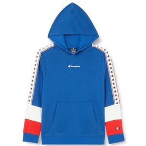 Champion Legacy Retro Sport B-Spring Terry Sweatshirt met capuchon voor kinderen en jongens, elektroblauw/wit/rood, 11-12 jaar