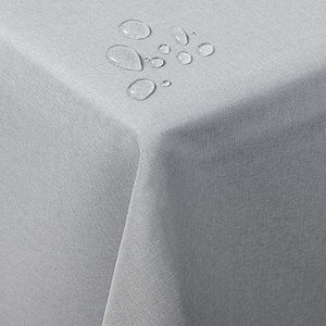 WOLTU TD3043hgr Tafelkleed Rechthoekig in polyester,Tafelkleed waterafstotend 130x220cm,Lichtgrijze