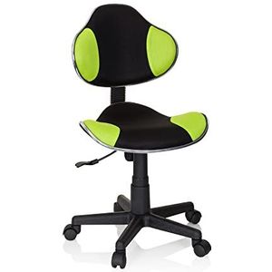 hjh OFFICE 634130 kinder bureaustoel KIDDY GTI-2 stof zwart/groen ergonomisch ontworpen kinderbureaustoel bureau chair