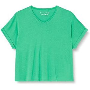 Samoon Dames 271058-26202 T-shirt, New Green, 52, nieuw groen, 52 NL