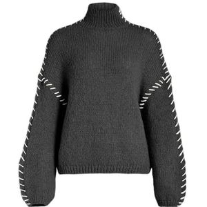 Vichoca New L/S gebreide trui, dark grey, M