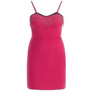 faina Dames mini-jurk met parelkettingen 19227022-FA010, roze, L, roze, L