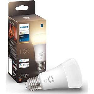 Philips Hue Standaard Lamp 1-Pack - E27 - Duurzame LED Verlichting - Warmwit Licht - Dimbaar - Verbind met Bluetooth of Hue Bridge - Werkt met Alexa en Google Home