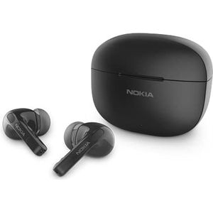 Nokia Go oordopjes + echte draadloze oordopjes TWS-201 BK - in-ear hoofdtelefoon - 13 mm grote drivers - comfortabele pasvorm, IPX4, spraakassistent, tot 26 uur speeltijd met oplaadetui - zwart