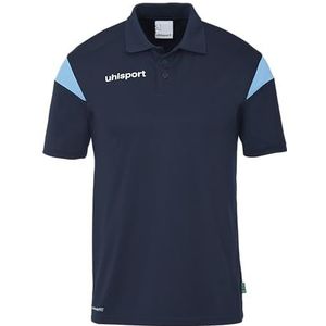uhlsport Squad 27 Poloshirt voor heren, dames en kinderen, T-shirt met polokraag, marine/hemelsblauw, XXL